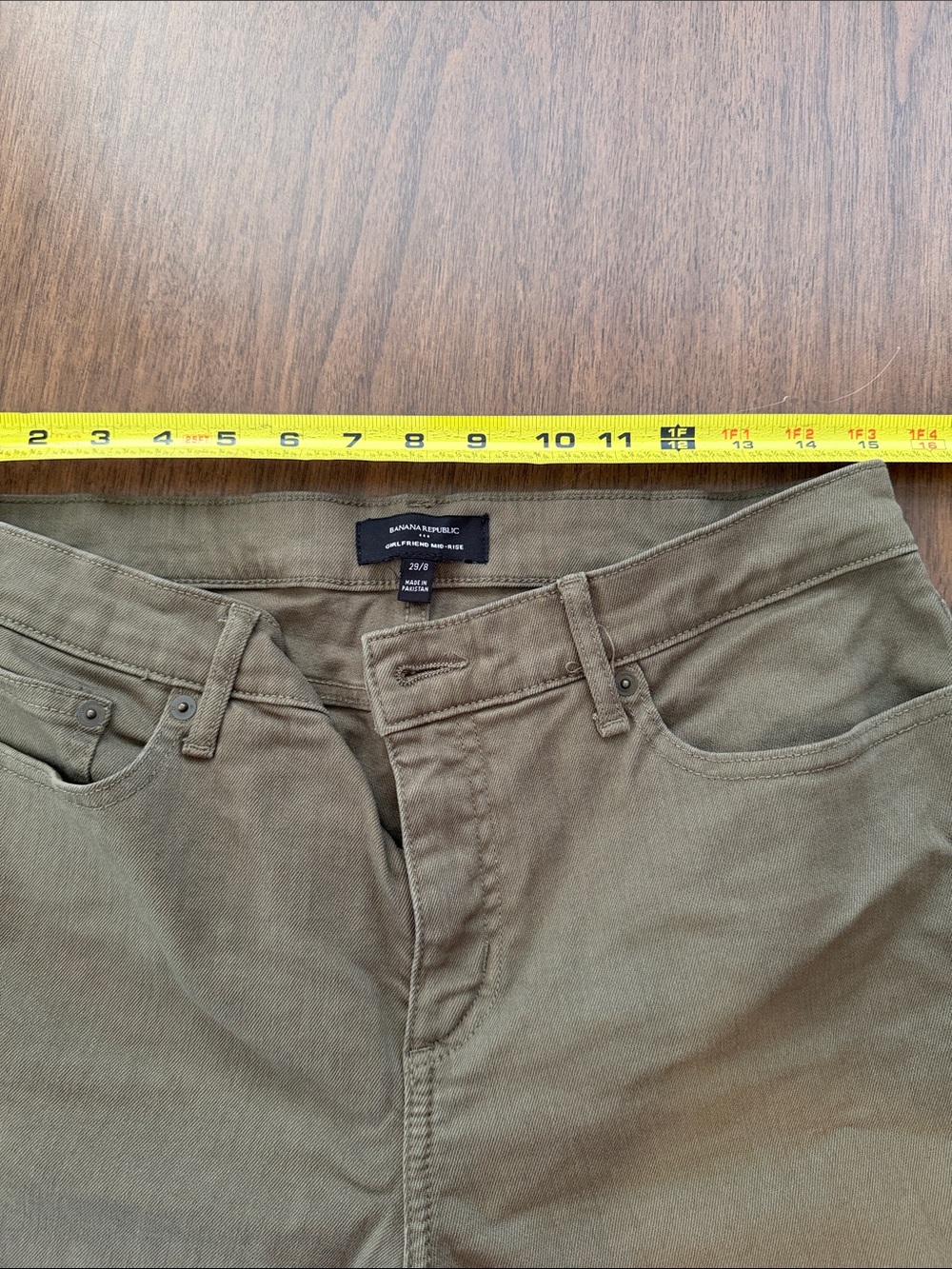 Banana Republic Olive Girlfriend Straight Jeans